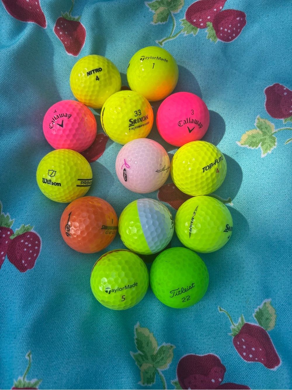 Assorted Colored Golf Balls